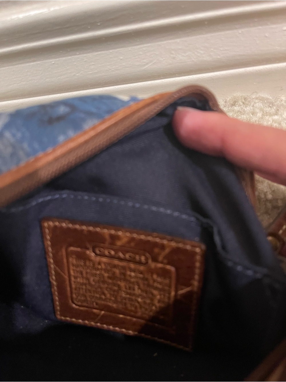Vintage Coach Mini Bag Patchwork Denim Y2K Shoulder Bag Purse - Picture 5 of 9